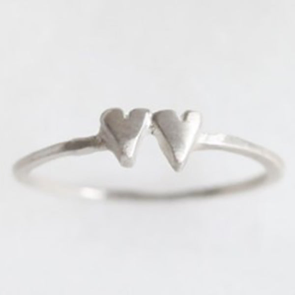 Sweet Love Ring - Two Hearts (Sterling Silver)