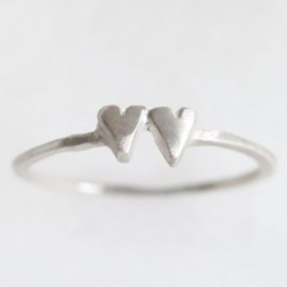 Sweet Love Ring - Two Hearts (Sterling Silver)