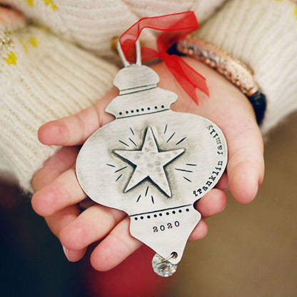 Vintage Glass Ornament {Pewter}