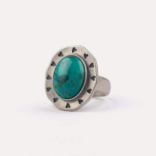 Love Surrounds me Turquoise Ring (Sterling Silver)