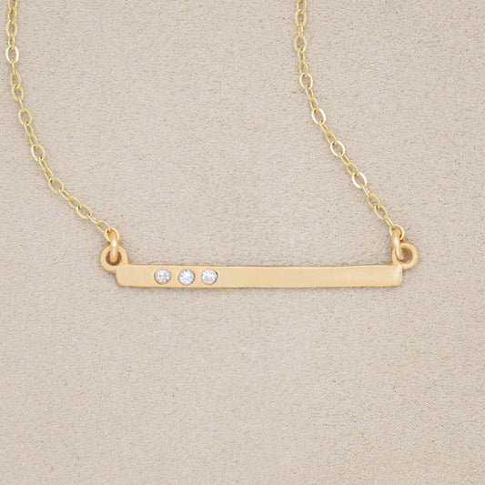 Cross Bar Necklace (Yellow Gold Vermeil)