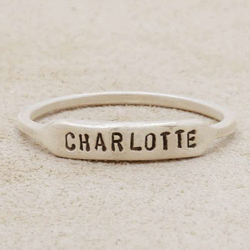 Nameplate Stacking Ring (Sterling Silver)
