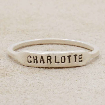 Nameplate Stacking Ring (Sterling Silver)