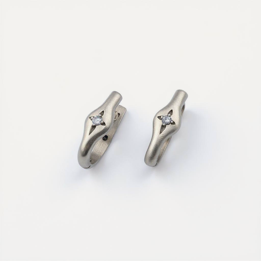 North Star Hoop Earrings (Sterling Silver)