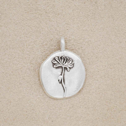 November Birth Flower Charm (Sterling Silver)