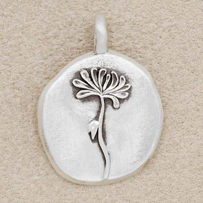 November Birth Flower Charm (Sterling Silver)