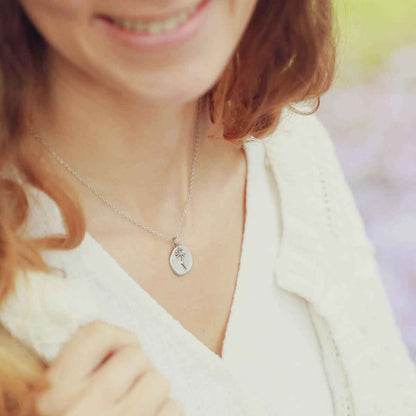 November Birth Flower Necklace (Pewter)