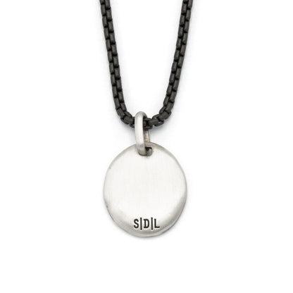 SDL Now + Forever necklace handcrafted in sterling silver customizable with 4 hand-stamped lines