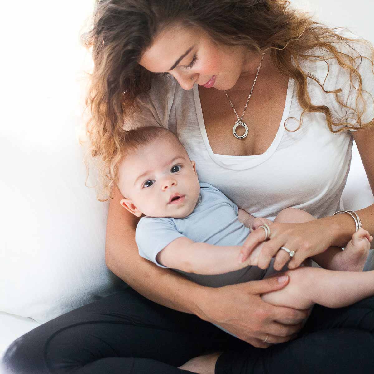 Open Circle Pearl Necklace (Sterling Silver)