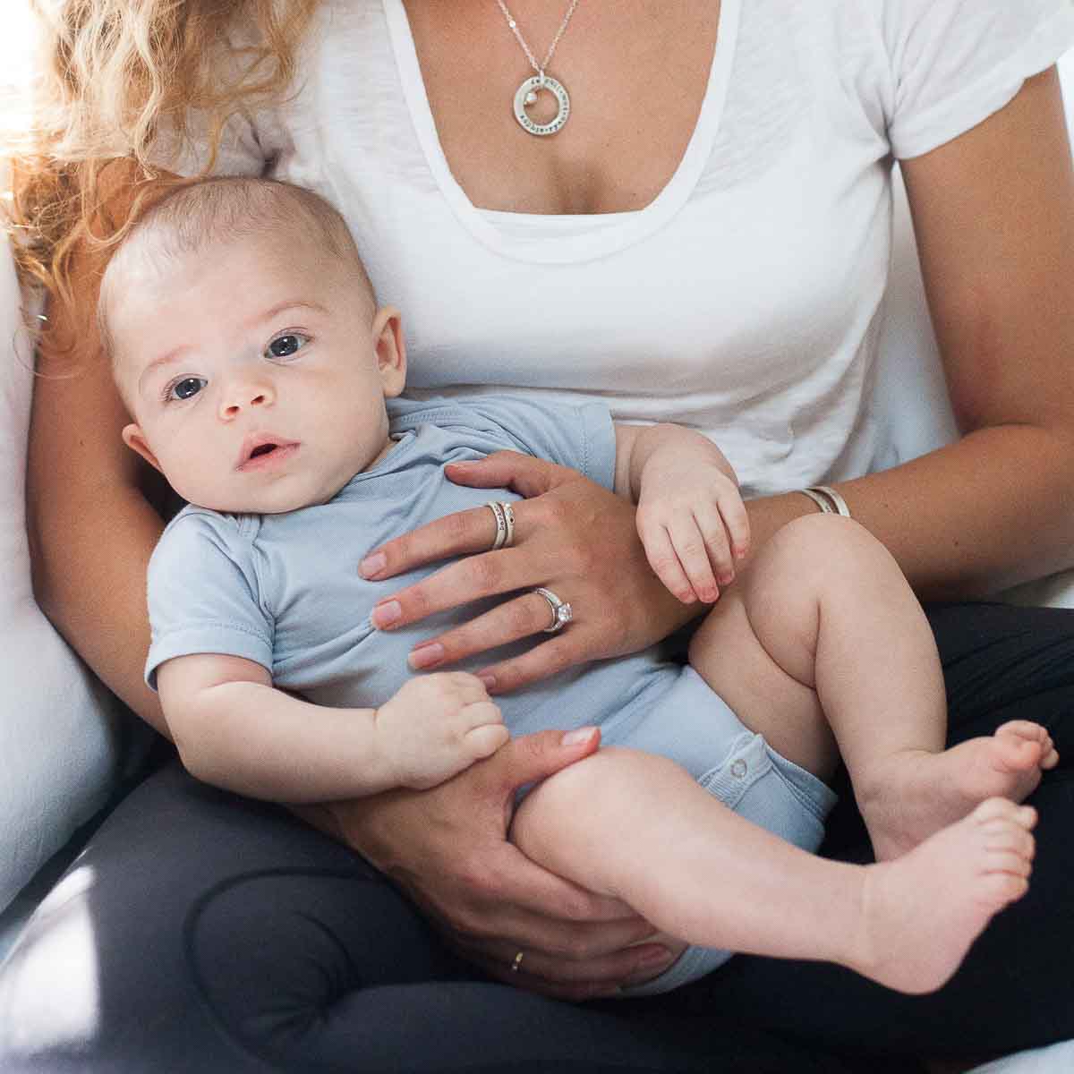 Open Circle Pearl Necklace (Sterling Silver)