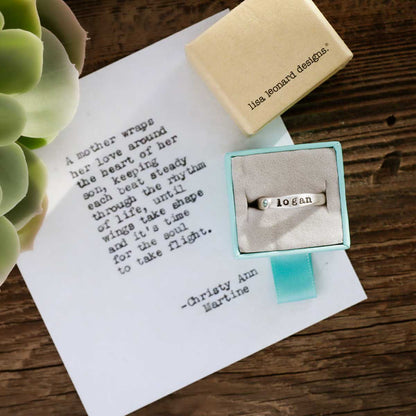 Personalized passage ring handcrafted in sterling silver with your choice of birthstone