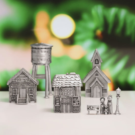 Cozy Book Shop Winter Wonderland Village (Pewter) - Lisa Leonard Designs