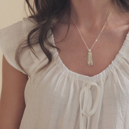 Bezel Birthstone Necklace (Sterling Silver)