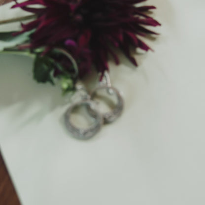 Let Love Grow Hoop Earrings (Pewter)