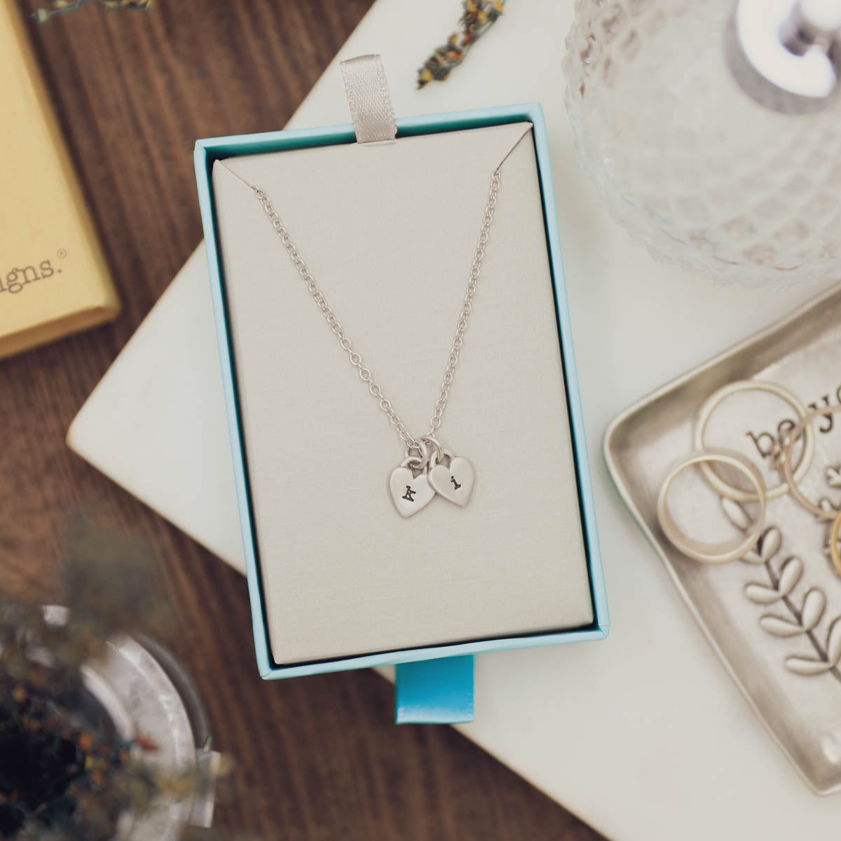 Cherished Hearts Initials Necklace (Sterling Silver) - Lisa Leonard Designs