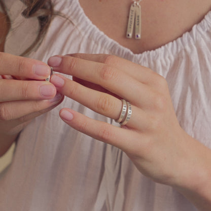 Stacking Name Ring Trio (Sterling Silver)