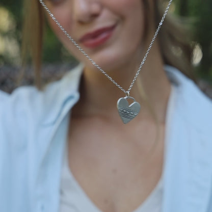 Row of Hearts Necklace (Pewter)