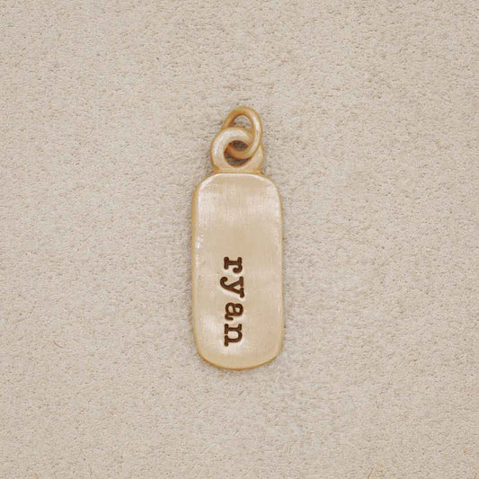 Rounded Corners Tag (9K Solid Gold)