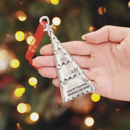Scalloped Christmas Tree Ornament (Pewter)