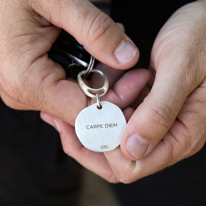 Roman Cross Coin Key Ring (Sterling Silver)