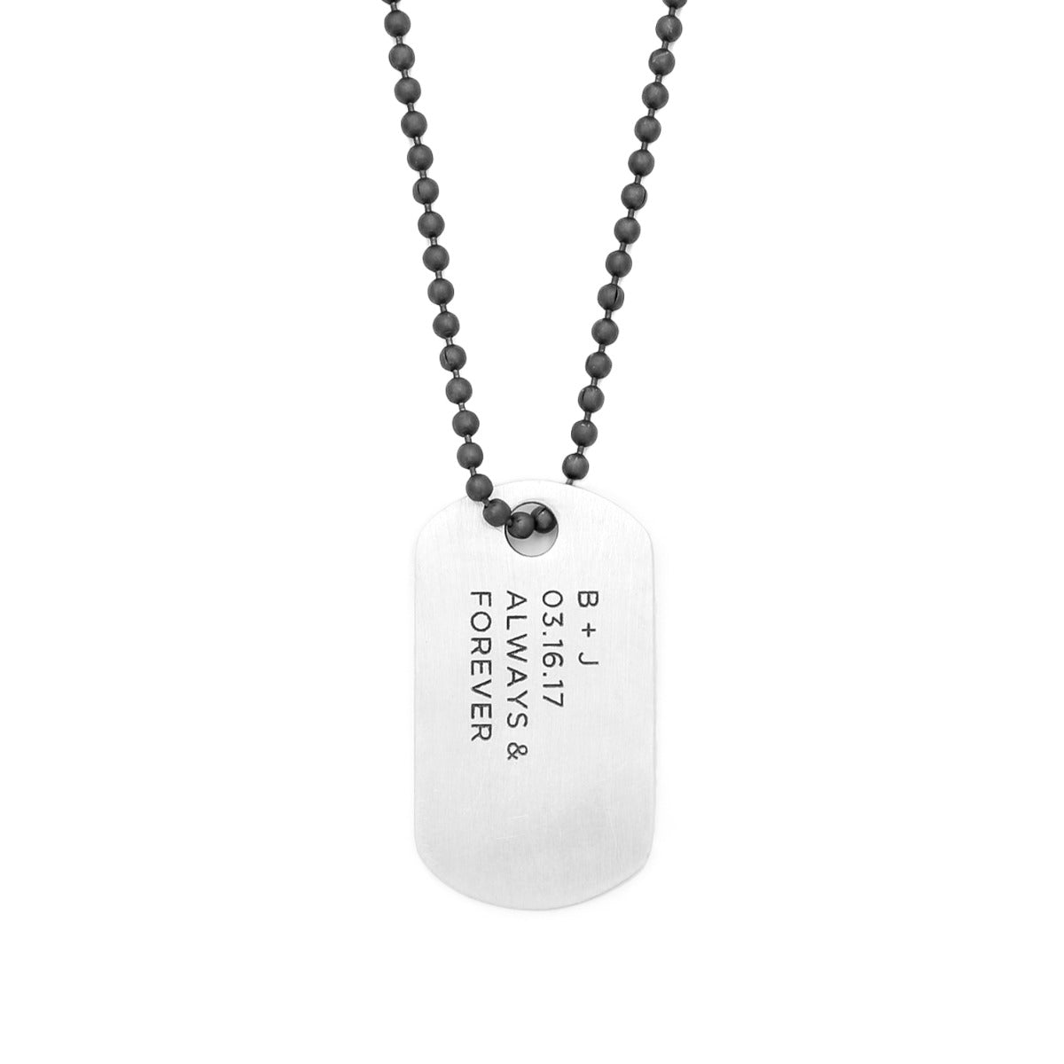 Lasting Bond Dog Tag Necklace Large [Sterling Silver]