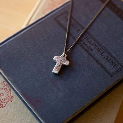 Found Cross Necklace (Antiqued Sterling Silver)