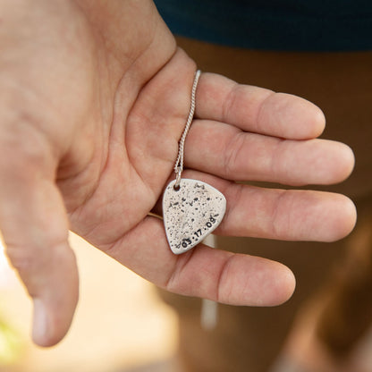 Gritty Music Pick Necklace (Antiqued Sterling Silver)