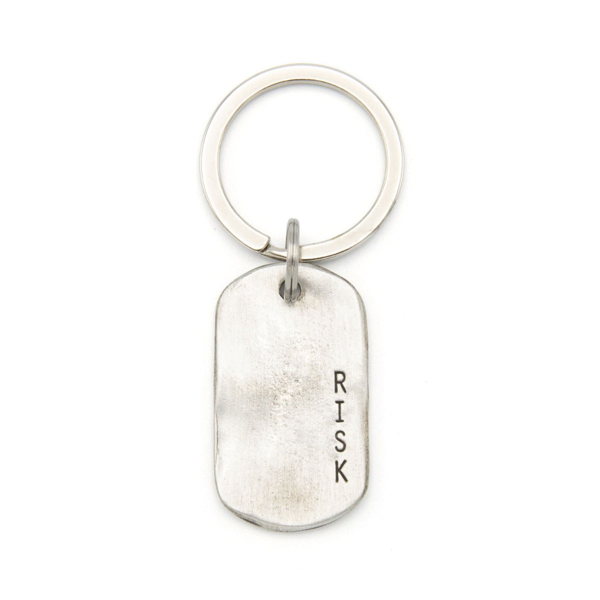 Take Risk Dog Tag Key Ring (Pewter)