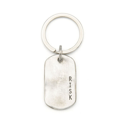 Take Risk Dog Tag Key Ring (Pewter)