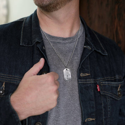 Live Brave Dog Tag Necklace [Pewter]