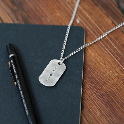 Live Brave Dog Tag Necklace [Pewter]