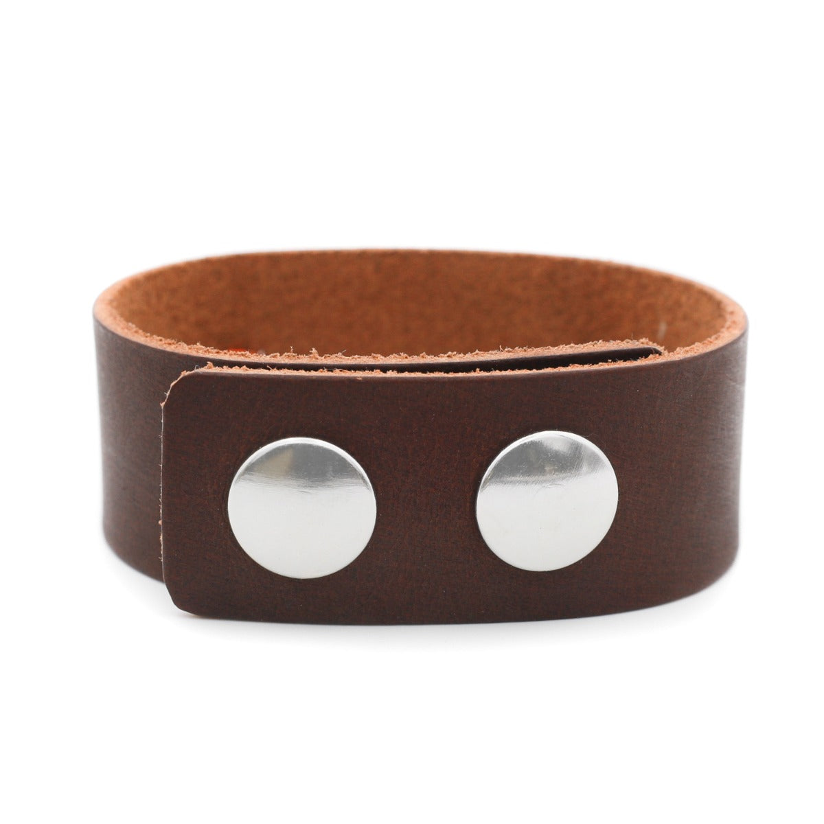 Identity Cross Leather Cuff (Brown)