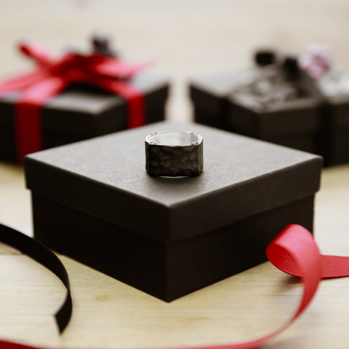 Strong + True Wide Ring (Black Sterling)