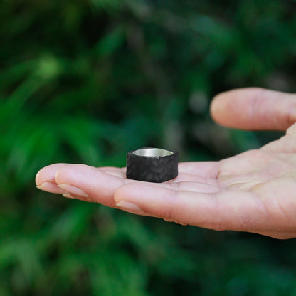Strong + True Wide Ring (Black Sterling)