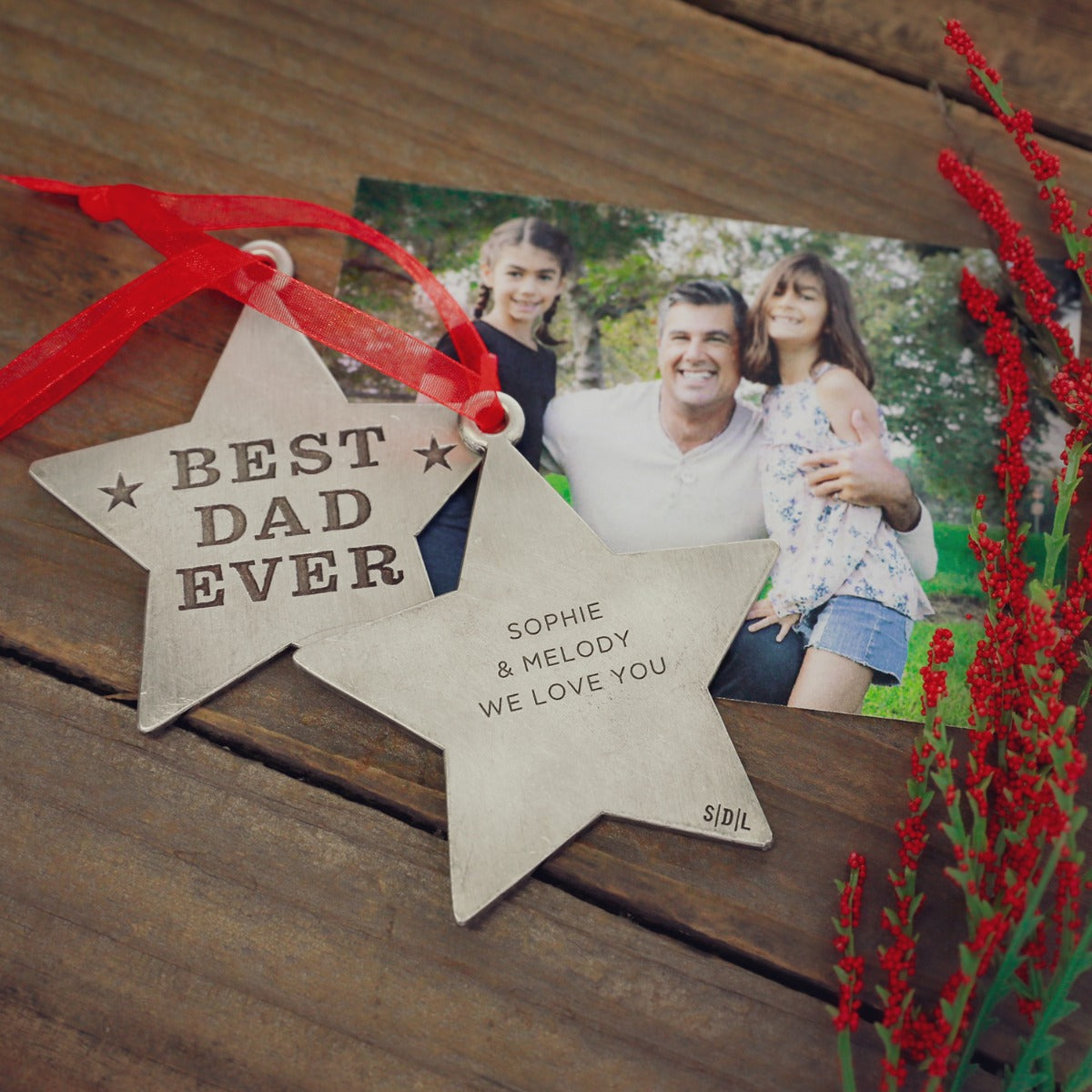 Best Dad Ornament (Pewter)