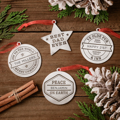 Best Dad Ornament (Pewter)