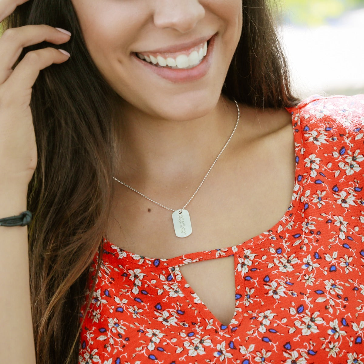 Lasting Bond Dog Tag Necklace Small [Sterling Silver]