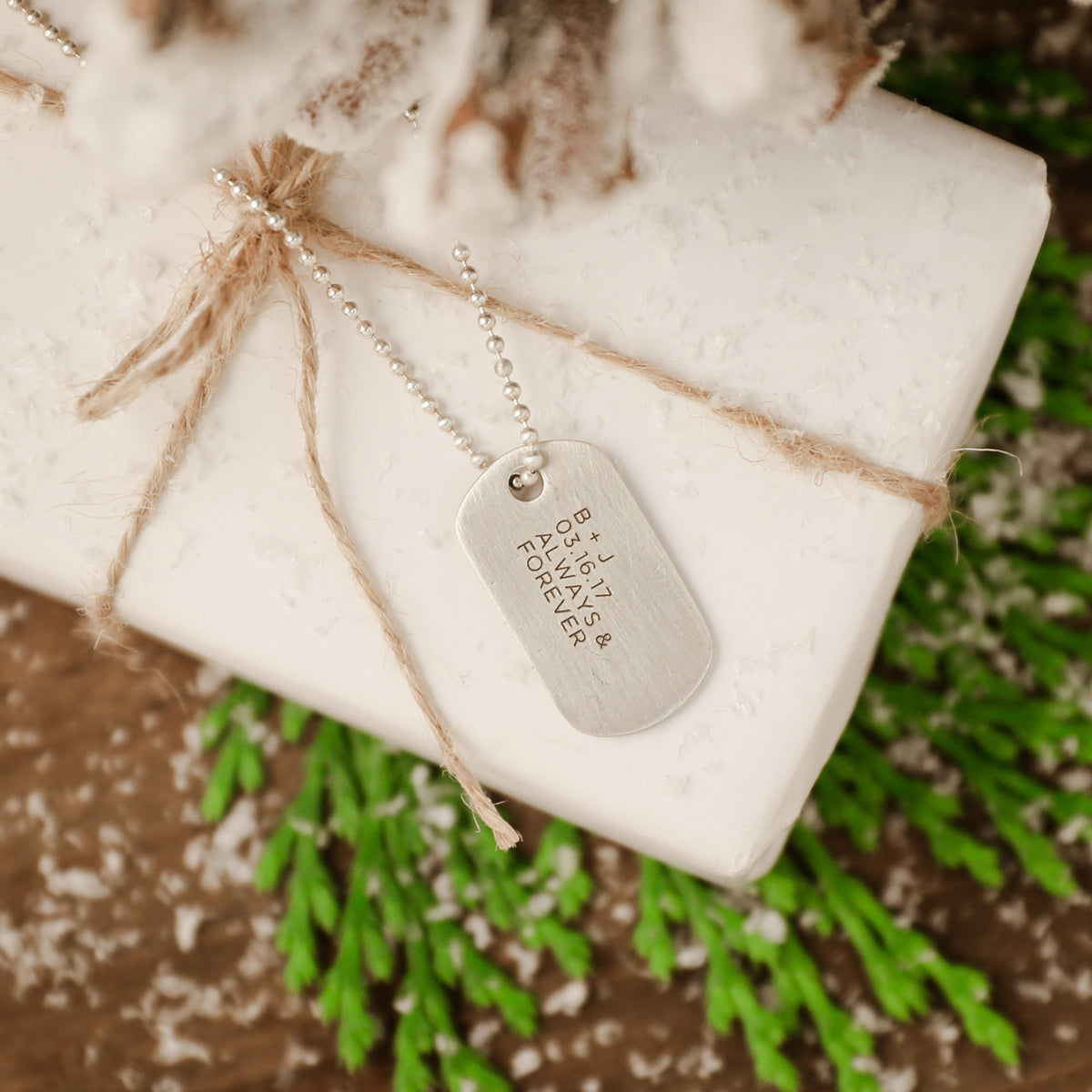 Lasting Bond Dog Tag Necklace Small [Sterling Silver]