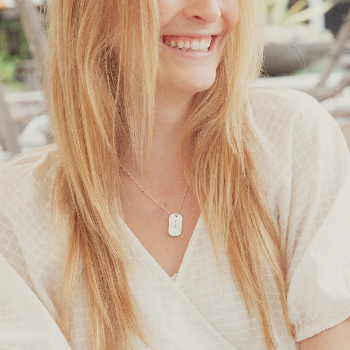 Lasting Bond Dog Tag Necklace Small [Sterling Silver]
