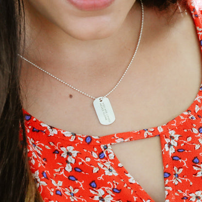 Lasting Bond Dog Tag Necklace Small [Sterling Silver]