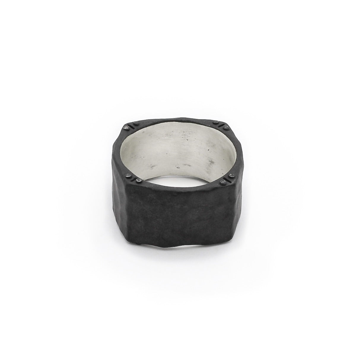 Strong + True Wide Ring (Black Sterling)