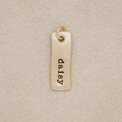 Skinny Wavy Tag (9K Solid Gold)