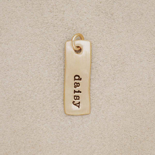 Skinny Wavy Tag (9K Solid Gold)