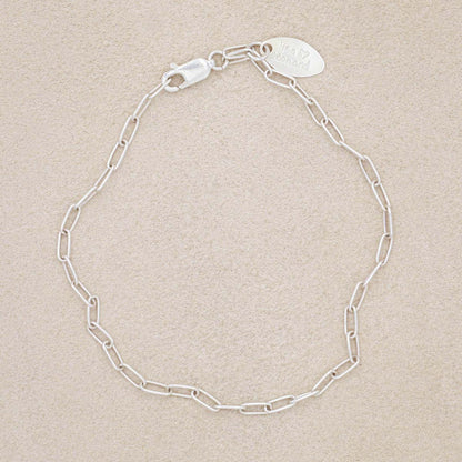 Small Oval Link Bracelet Chain (Sterling Silver)