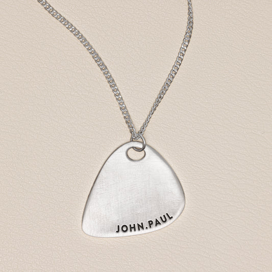 Shaper's Sterling Silver Guitar Pick Necklace