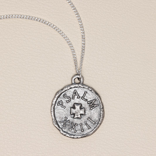 Psalm 23 Coin Necklace [Sterling Silver]