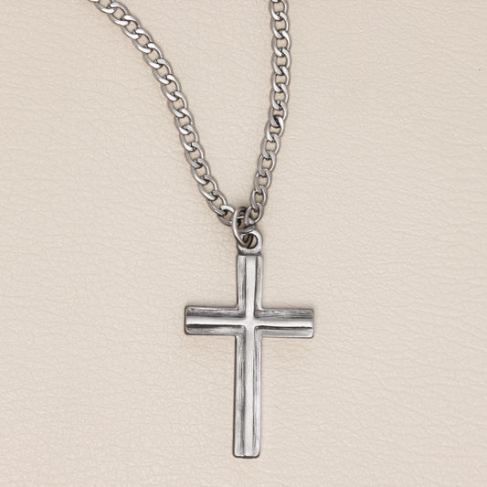 Adopted Cross Necklace [Pewter]