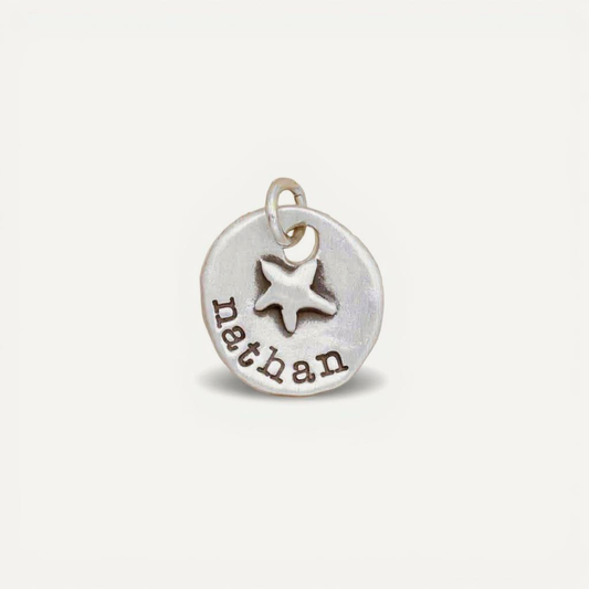 Starry Disc Charm (Sterling Silver)