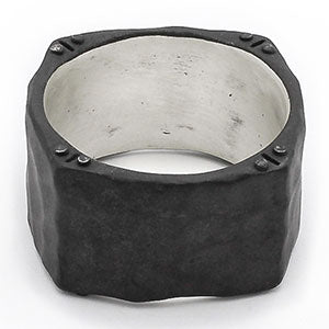 Strong + True Wide Ring (Black Sterling)