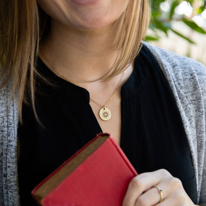 Sunburst Diamond Necklace (9K Solid Gold)